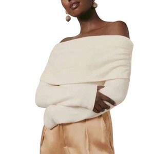 Reformation Azura Cream Knit Sweater size M #504